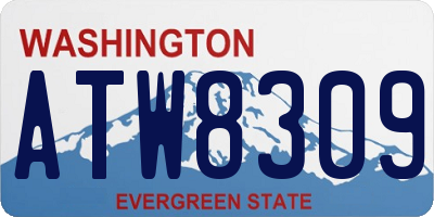 WA license plate ATW8309