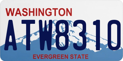 WA license plate ATW8310