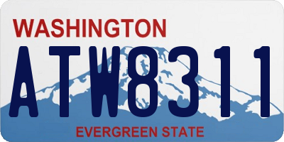 WA license plate ATW8311