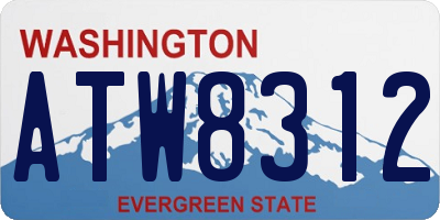 WA license plate ATW8312