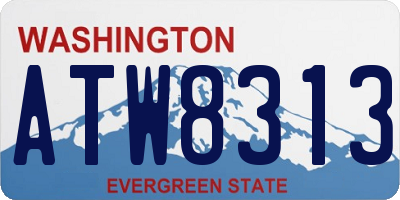 WA license plate ATW8313