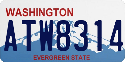WA license plate ATW8314