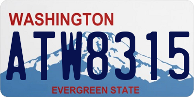 WA license plate ATW8315