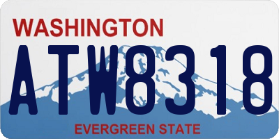 WA license plate ATW8318