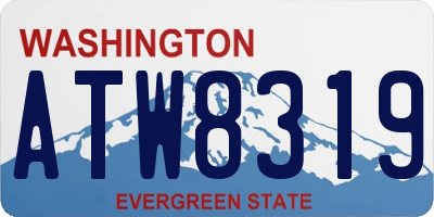 WA license plate ATW8319