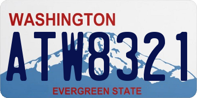 WA license plate ATW8321