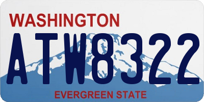 WA license plate ATW8322