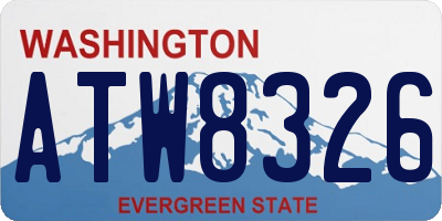 WA license plate ATW8326