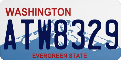 WA license plate ATW8329