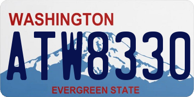 WA license plate ATW8330