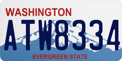WA license plate ATW8334