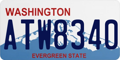 WA license plate ATW8340