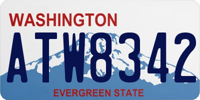 WA license plate ATW8342