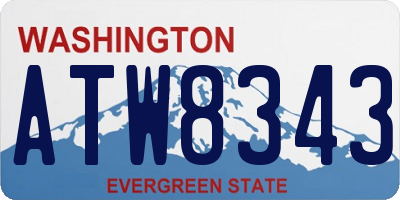 WA license plate ATW8343