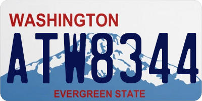 WA license plate ATW8344