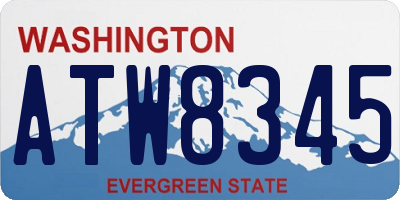 WA license plate ATW8345