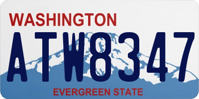 WA license plate ATW8347