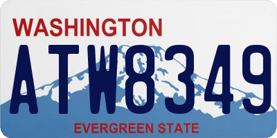 WA license plate ATW8349