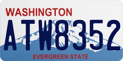 WA license plate ATW8352