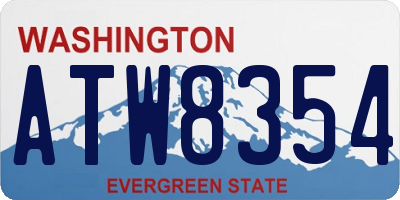 WA license plate ATW8354