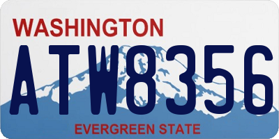 WA license plate ATW8356