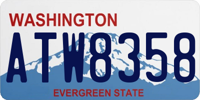 WA license plate ATW8358
