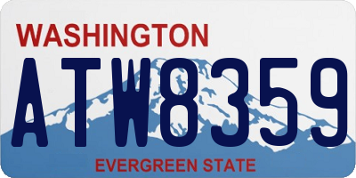WA license plate ATW8359