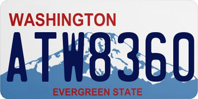 WA license plate ATW8360