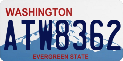 WA license plate ATW8362
