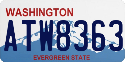 WA license plate ATW8363