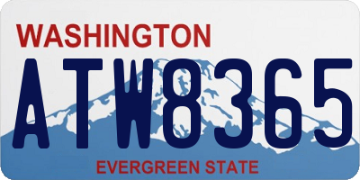 WA license plate ATW8365