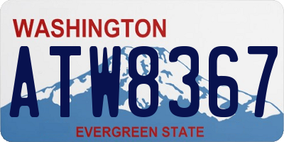 WA license plate ATW8367