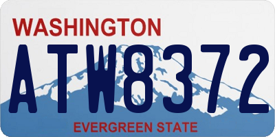 WA license plate ATW8372