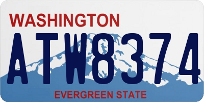 WA license plate ATW8374
