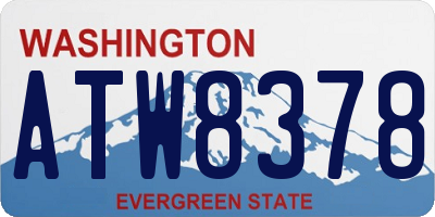 WA license plate ATW8378