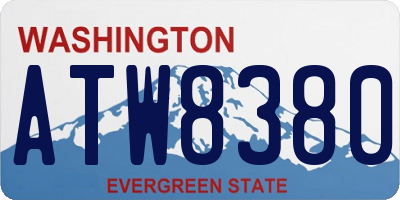 WA license plate ATW8380