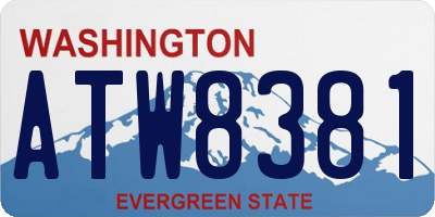 WA license plate ATW8381