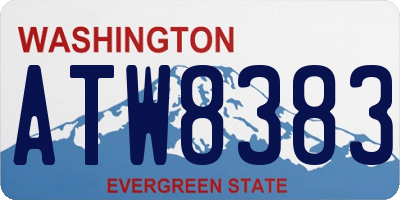 WA license plate ATW8383