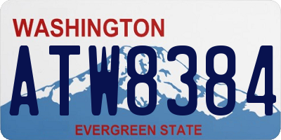 WA license plate ATW8384