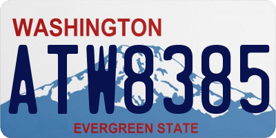 WA license plate ATW8385