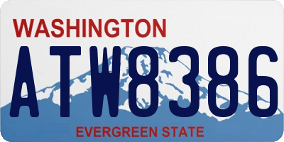 WA license plate ATW8386