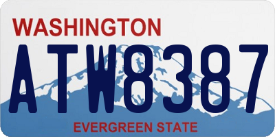 WA license plate ATW8387