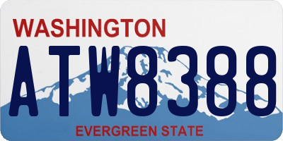 WA license plate ATW8388