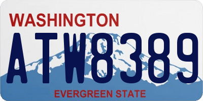 WA license plate ATW8389