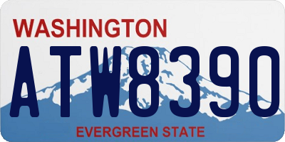 WA license plate ATW8390