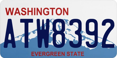 WA license plate ATW8392