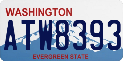 WA license plate ATW8393