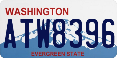 WA license plate ATW8396