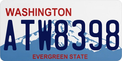 WA license plate ATW8398