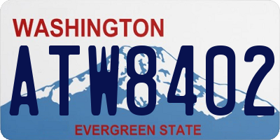 WA license plate ATW8402
